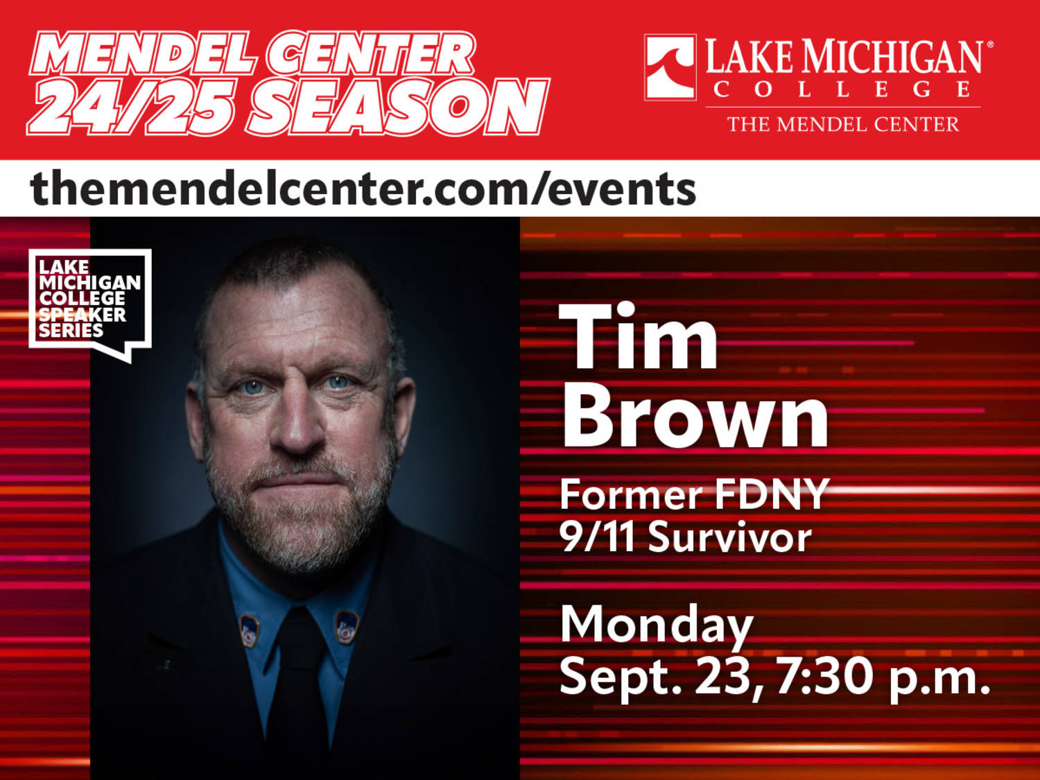 Former FDNY firefighter and 9/11 World Trade Center survivor to speak as part of the Lake Michigan College Speaker Series