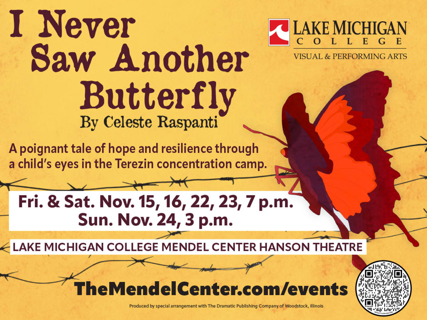 LMC Visual & Performing Arts presents Fall production of “I Never Saw Another Butterfly”