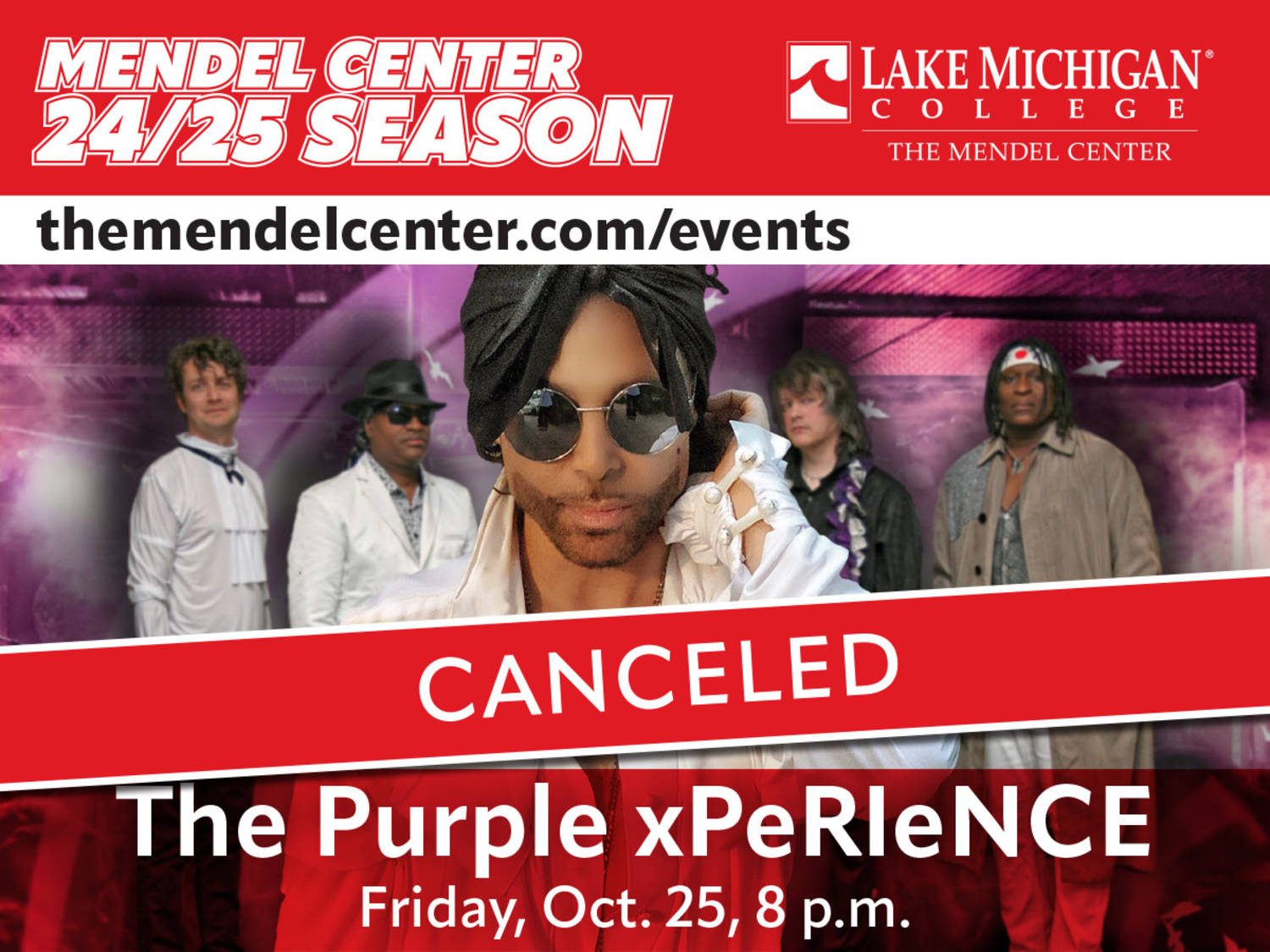 Marshall Charloff & The Purple xPeRIeNCE brings the music of Prince to the Lake Michigan College Mendel Center 